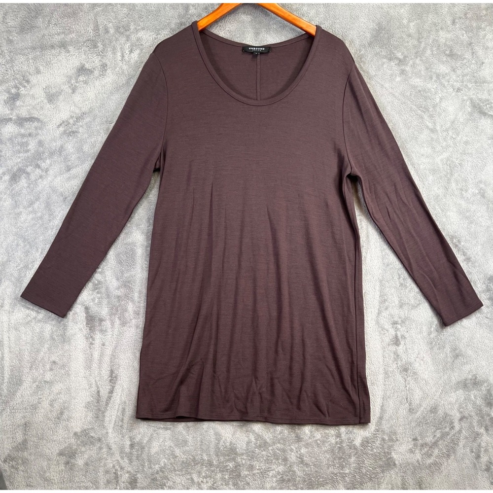 Unbound Merino Wool Dress Size Large Brown Long Sleeve